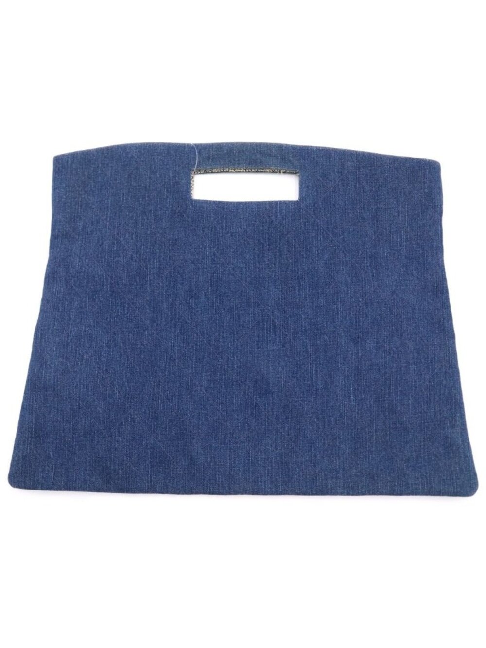 Chanel Quilted Denim Handbag Clutch Second Indigo